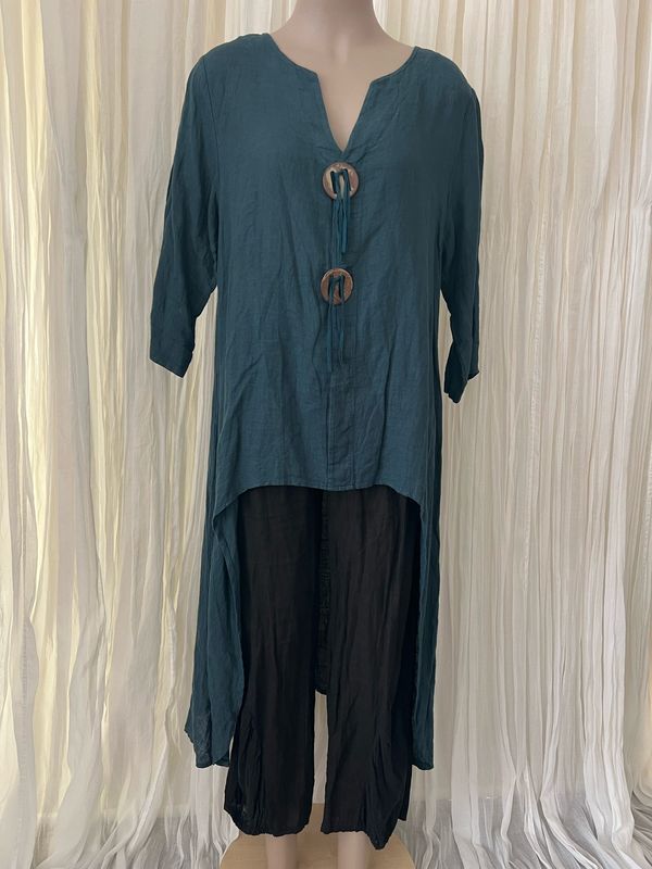 Teal Linen Overdress/Top