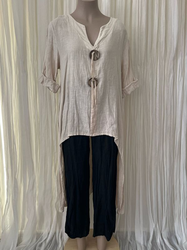 Beige Linen Overdress/Top