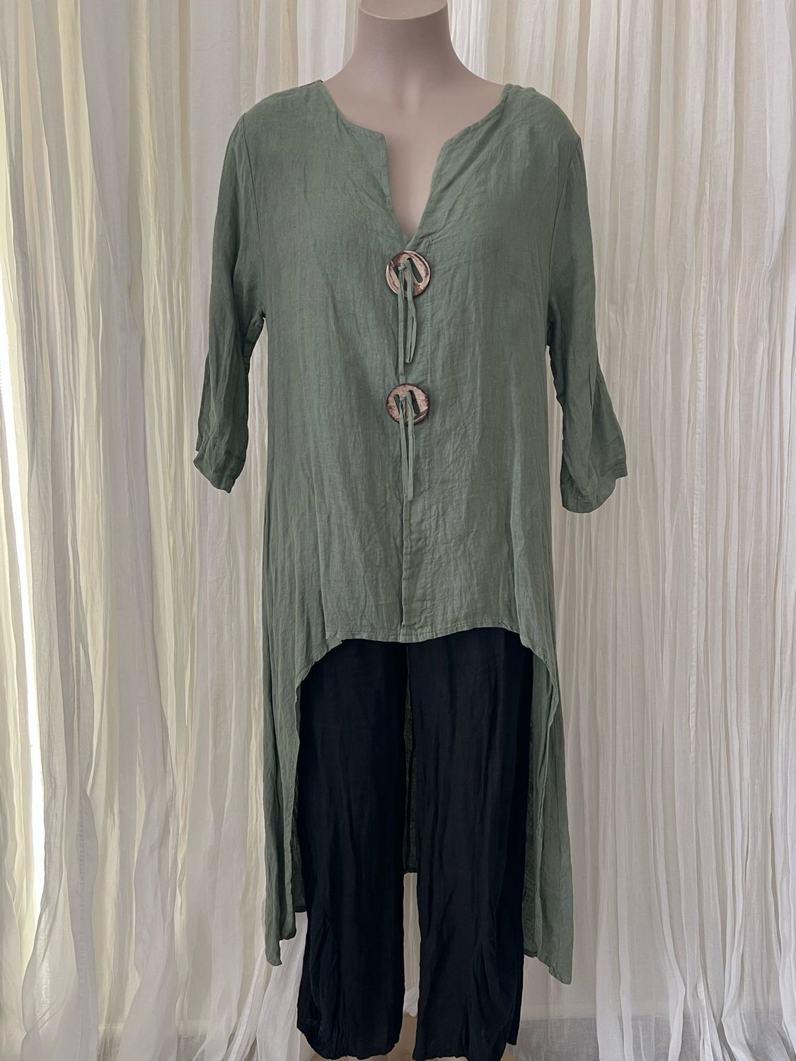 Khaki Linen Overdress/Top