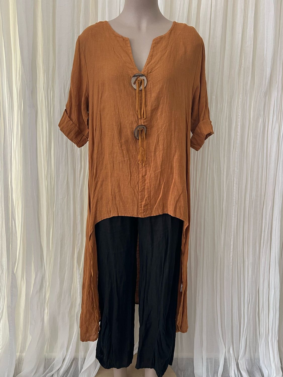 Tan Linen Overdress/Top