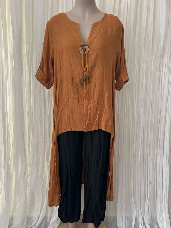 Tan Linen Overdress/Top
