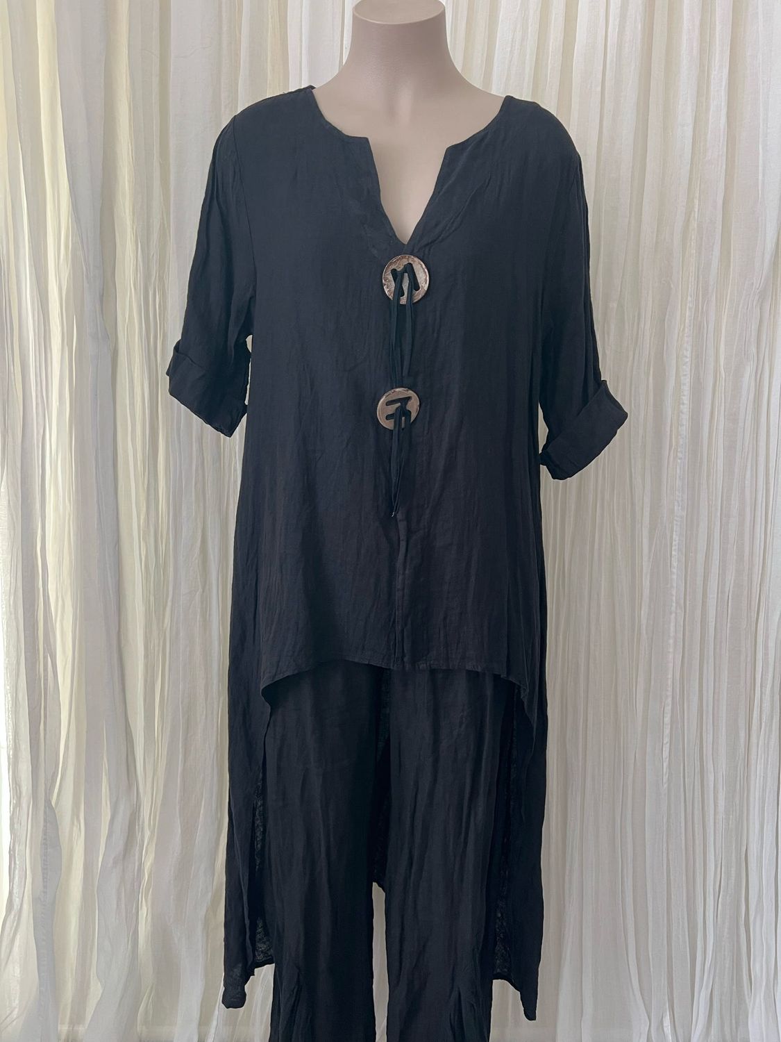 Black Linen Overdress/Top