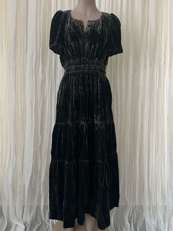 Black Velvet Silk Dress Black Velvet Silk Dress