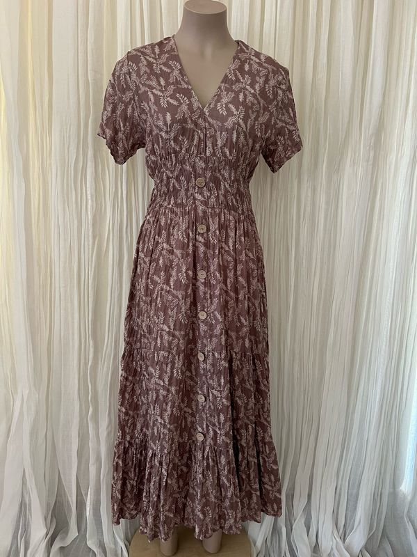 Musk Layered Maxi Button Down Dress Musk Layered Maxi Button Down Dress