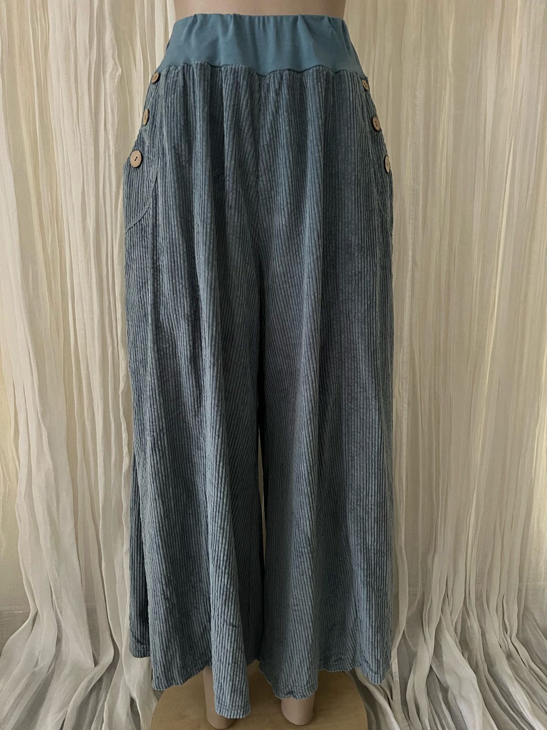 Denim Corduroy Wide Leg Culottes Denim Corduroy Wide Leg Culottes