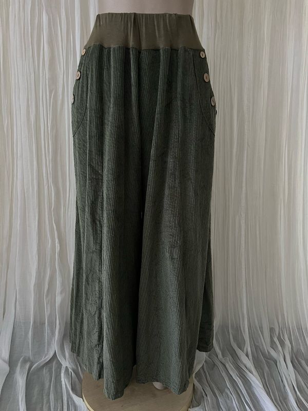 Moss Corduroy Wide Leg Culottes Moss Corduroy Wide Leg Culottes