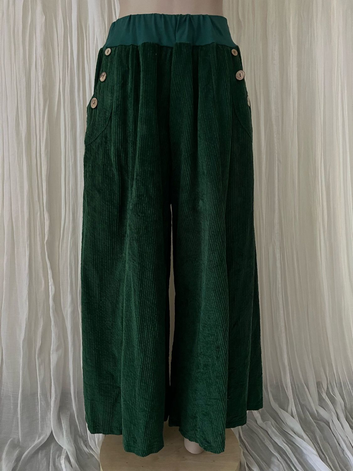 Bottle Green Corduroy Wide Leg Culottes Bottle Green Corduroy Wide Leg Culottes