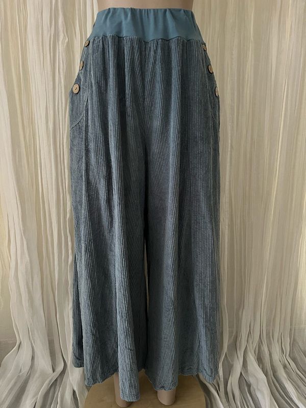 Charcoal Corduroy Wide Leg Culottes Charcoal Corduroy Wide Leg Culottes