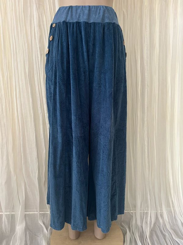 Marine Corduroy Wide Leg Culottes Marine Corduroy Wide Leg Culottes