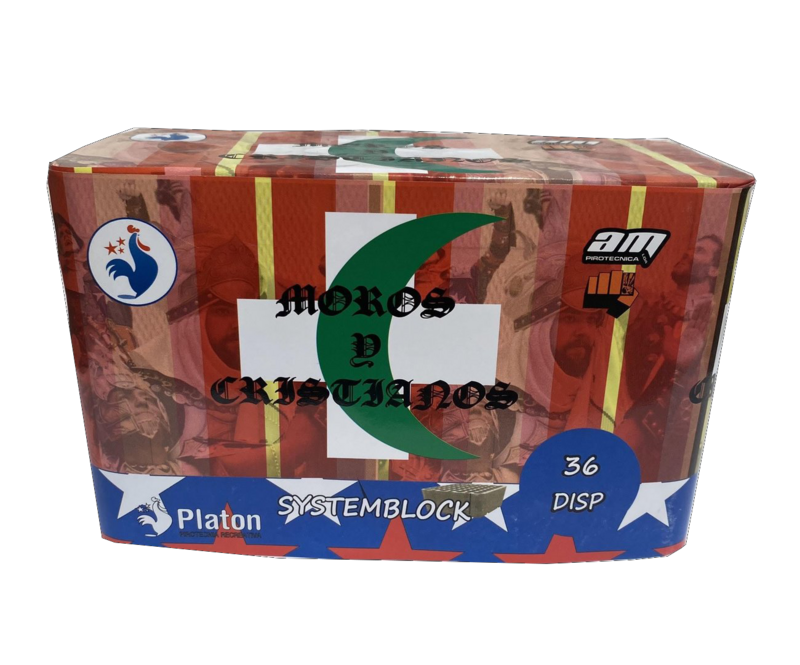 Bateria 36 efeitos 16mm multicolores