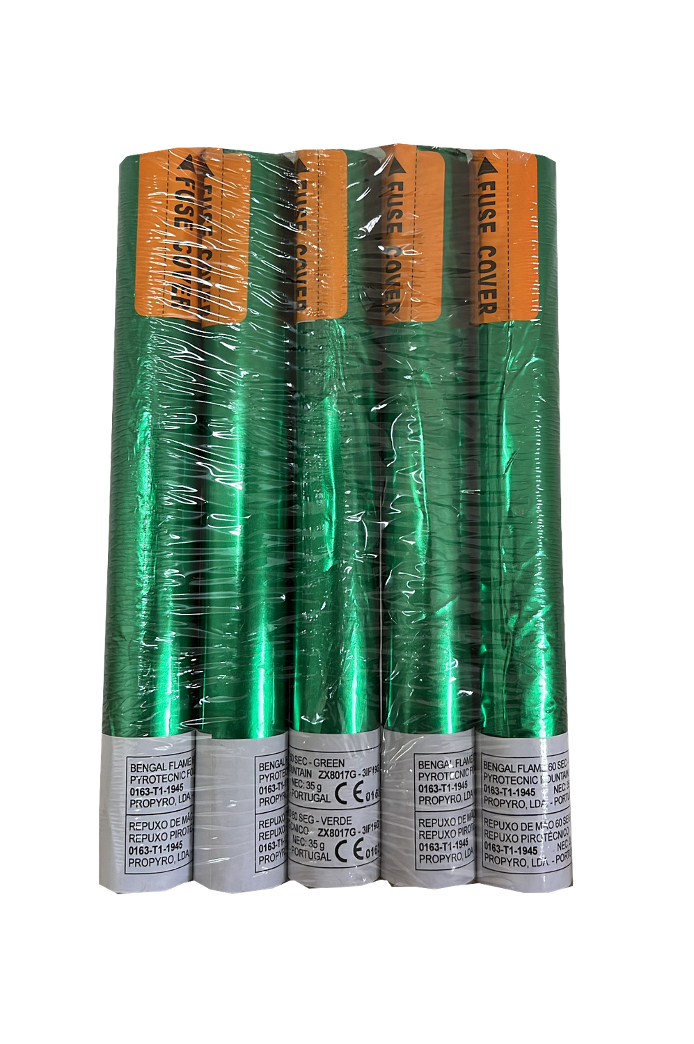 Pack 5 Tochas Chama Verde 60 Segundos