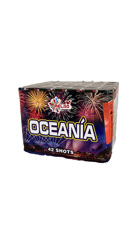 Bateria Oceania/Paris 42 efeitos 16mm multicolores Bateria Oceania/Paris 42 efeitos 16mm multicolores