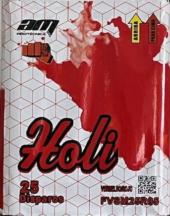 Bateria de FUMO HOLLY 25 disparos VERMELHO