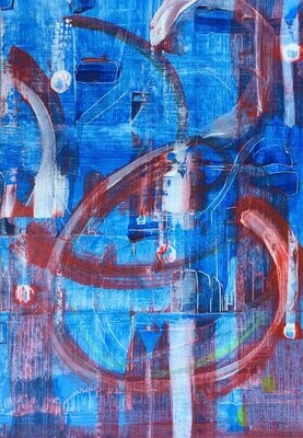 "Encircled City" Framed original abstract