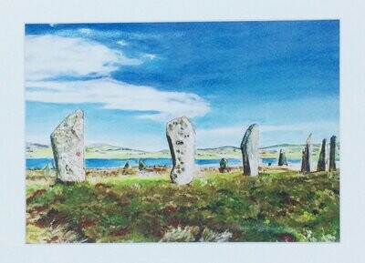 "Ring of Brodgar Orkney" Mounted Print of original acrylic