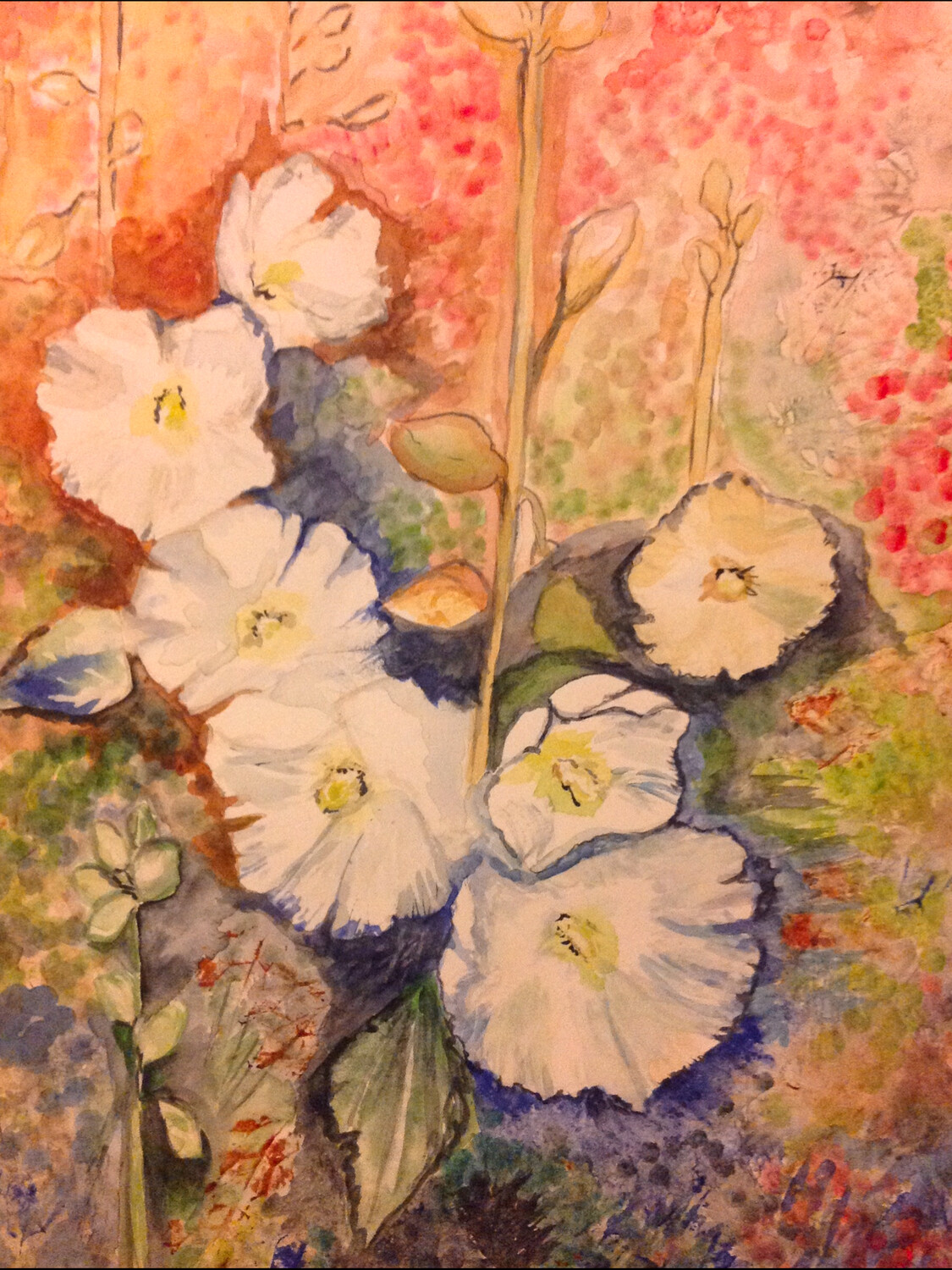 Card Set of 3 art cards "Autumn Flowers"