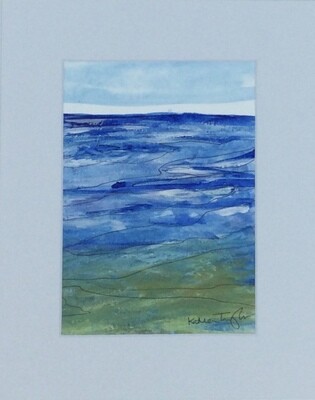 "Beach meets Sea" Unframed Original Watercolour /pen