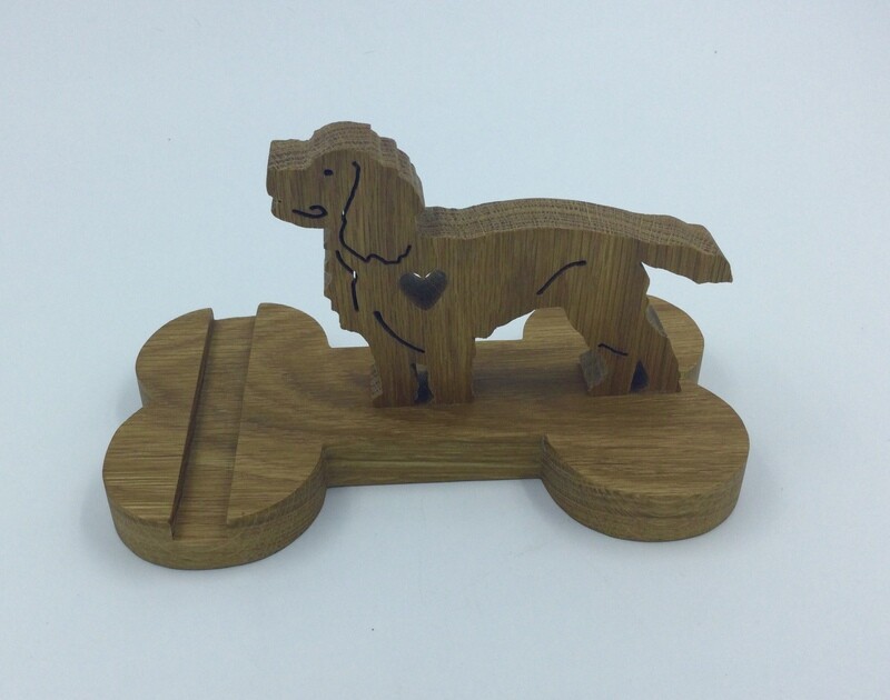 Standing dog PHONE/iPad STAND-WOOD Handmade