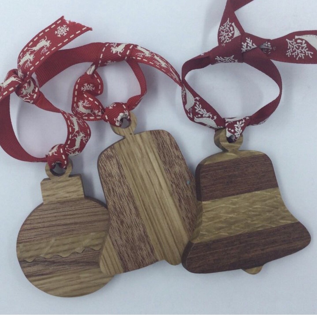 Handmade wooden Christmas Tree Decorations
