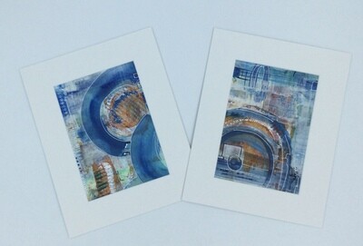 A pair of Abstracts "Blue Settlement 1 and 2"