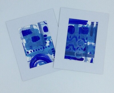 A pair of Abstracts "Blue Tiles"