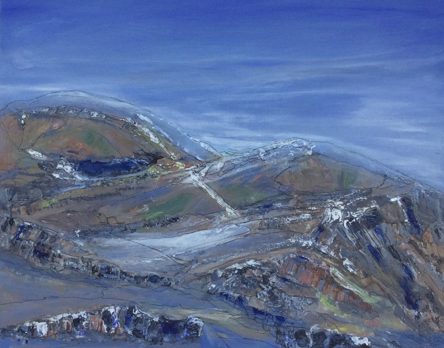 Special Price"Mountain at Dusk" Abstract original
