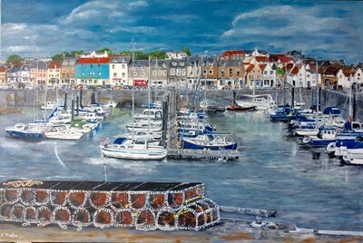Print of "Creels at Anstruther Harbour"