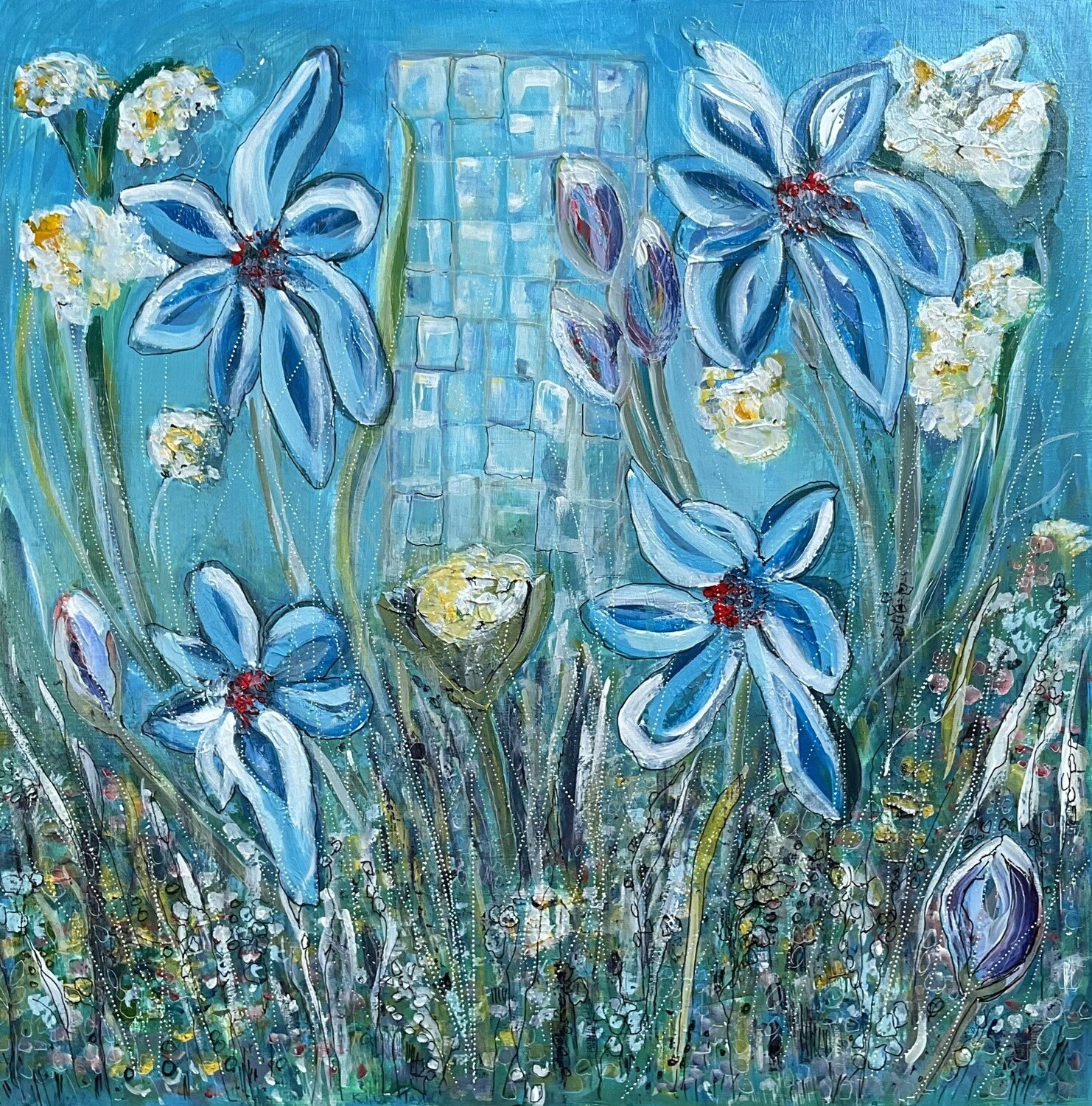 SOLD   "Flowers of Hope" Acrylic Abstract