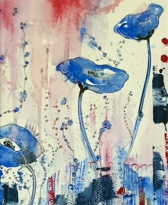 Print of Abstract "Blue Poppy"