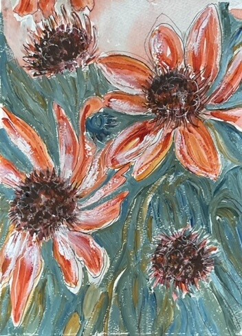 Print of original "Autumnal Coneflowers"