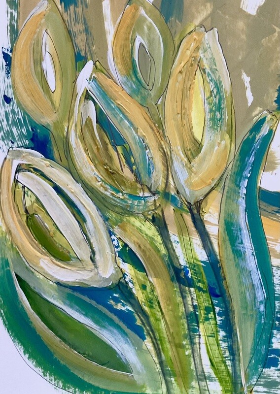 "Yellow Tulips" Abstract