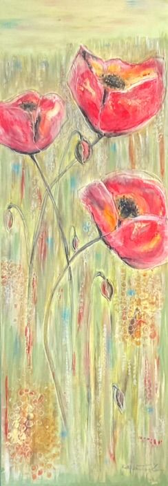 Special Price Original "Red Field Poppies" on Canvas