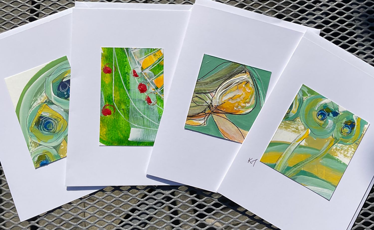 Hand painted Card Set(4)