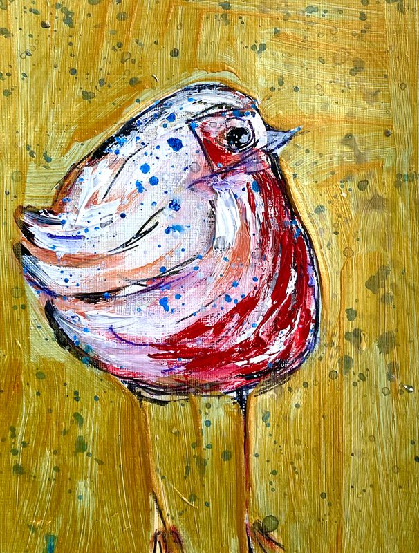 Christmas RobinPrint in Gold Christmas RobinPrint in Gold