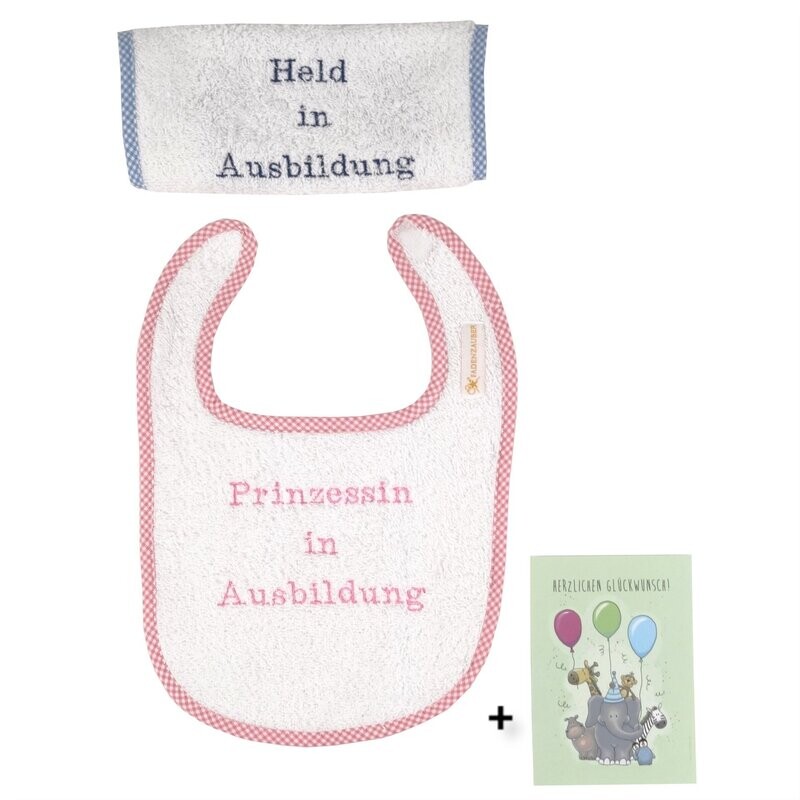 Lätzchen "Ausbildung" inkl. Glückwunschkarte