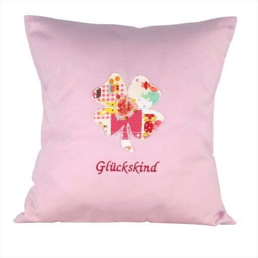 Kissen "Glückskind in Rosa" 40 x 40 cm