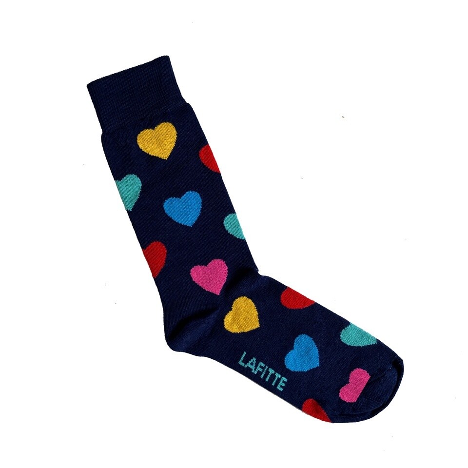 Lafitte - Navy Heart Socks