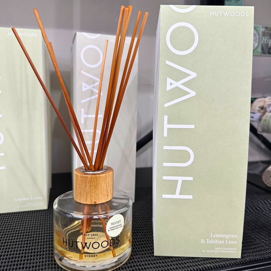 HUTWOODS Reed Diffuser - Lemongrass &amp; Tahitian Lime