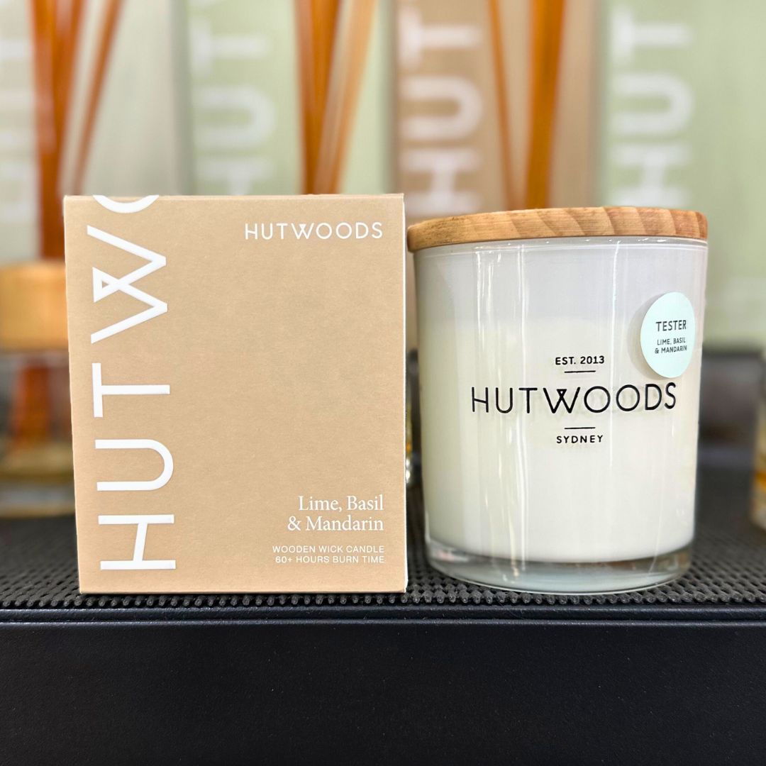 HUTWOODS Medium Candle - Lime, Basil &amp; Mandarin