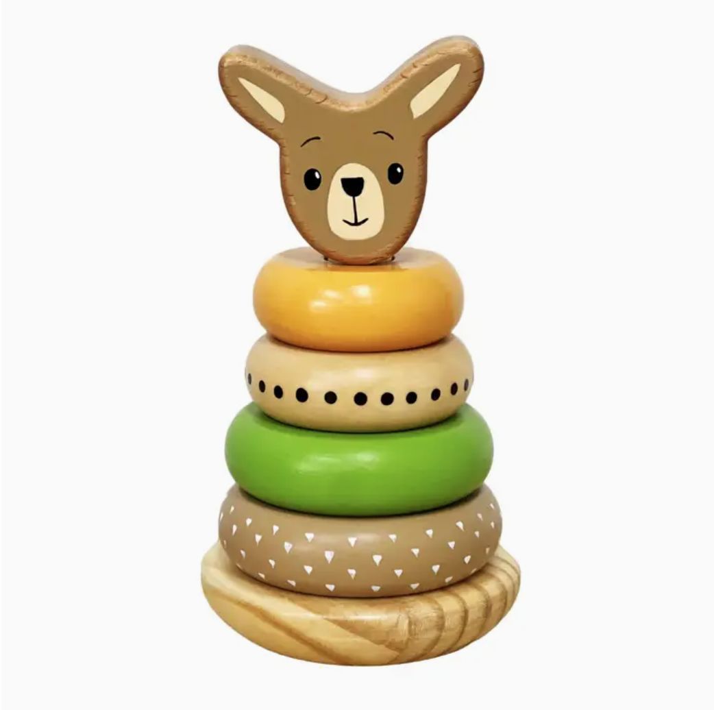 Wooden Kangaroo Stacking Toy