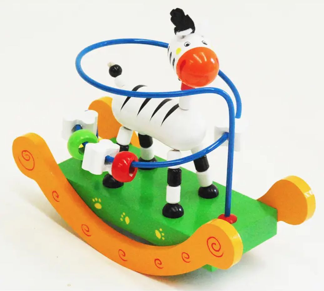 Wooden Animal Wise Bead - Zebra