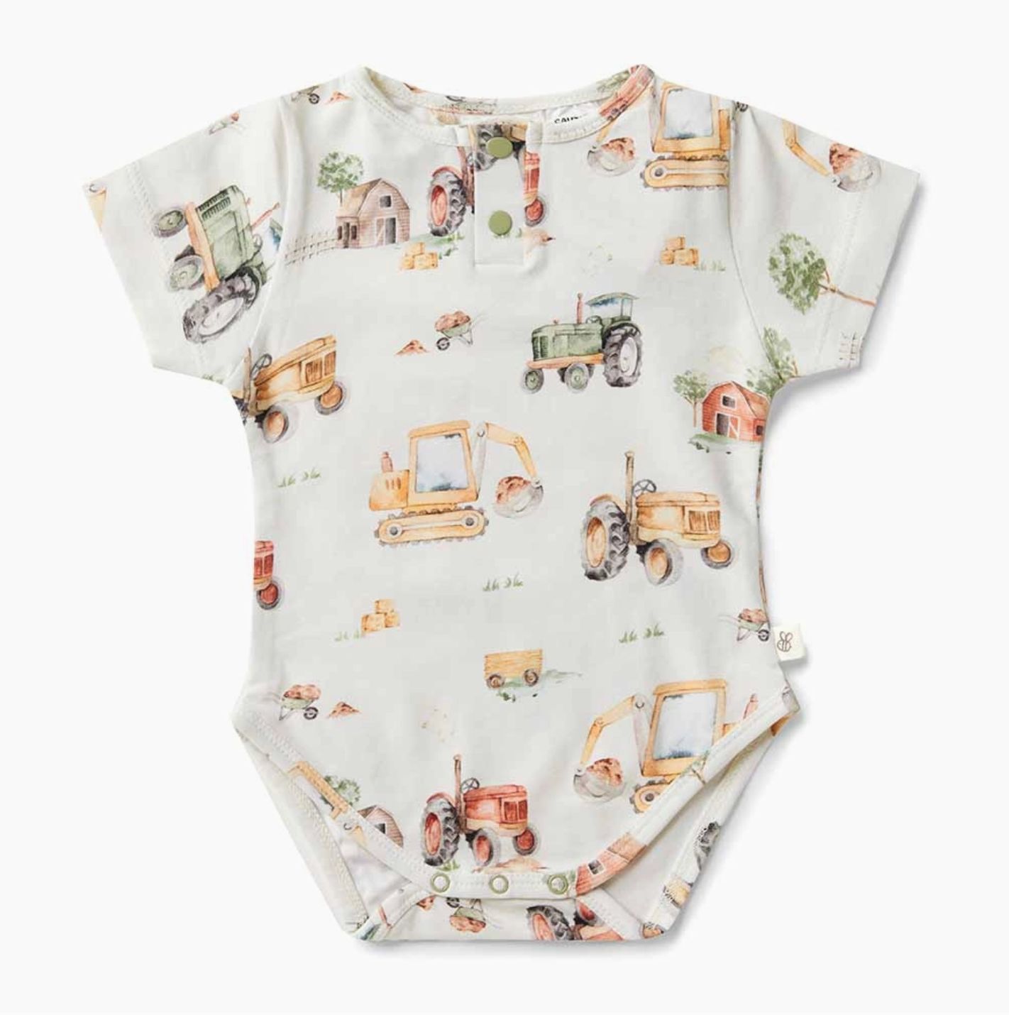 Diggers &amp; Tractors Short Sleeve Organic Bodysuit