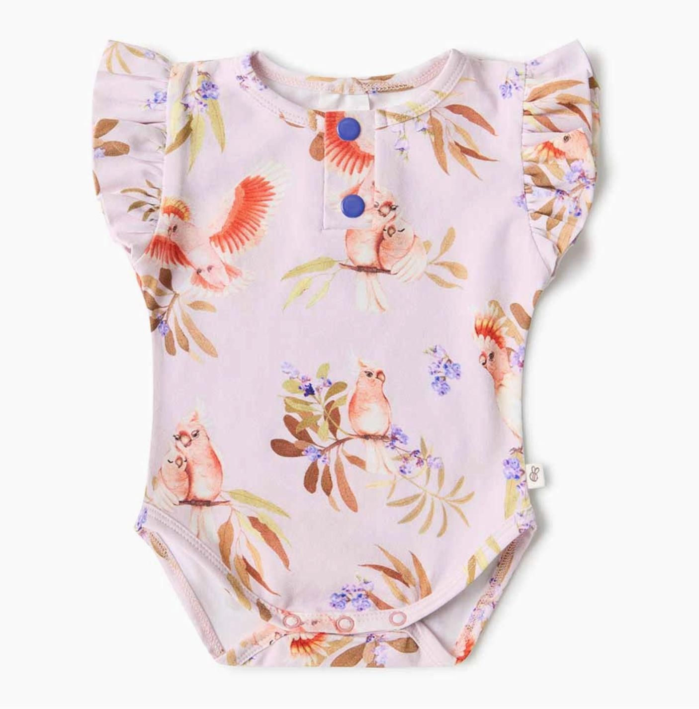 Major Mitchell Short Sleeve Organic Bodysuit with Frill