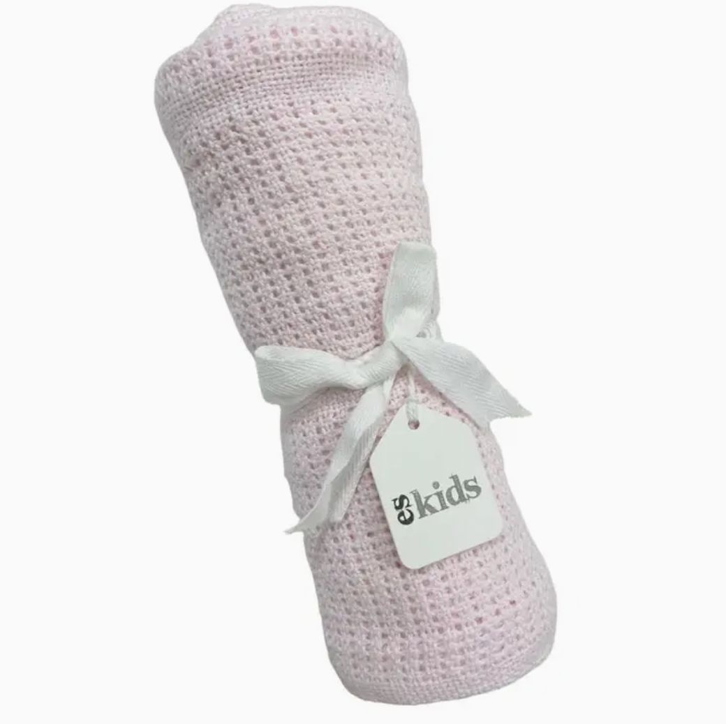 Crochet Cotton Baby Blanket - PINK