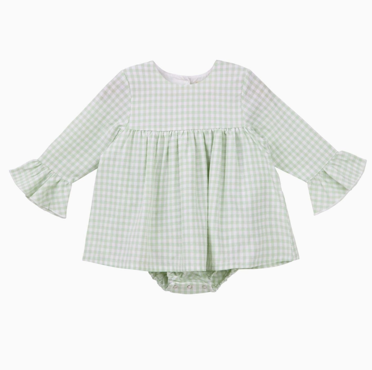 Isla Gingham Romper - SAGE