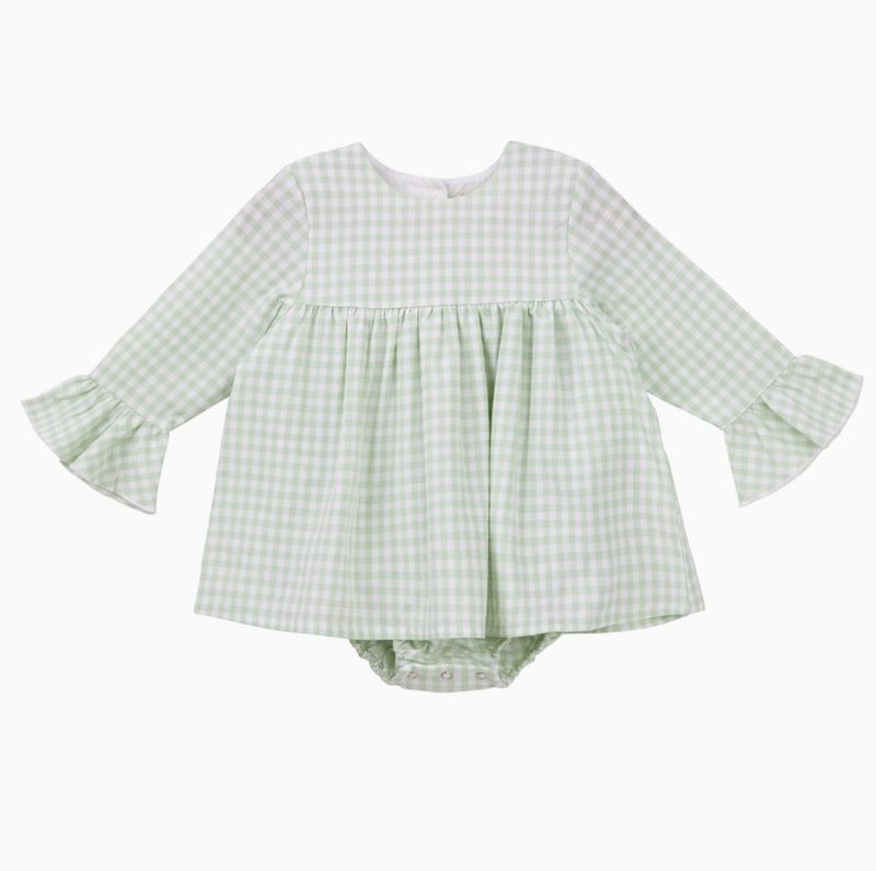 Isla Gingham Romper - SAGE