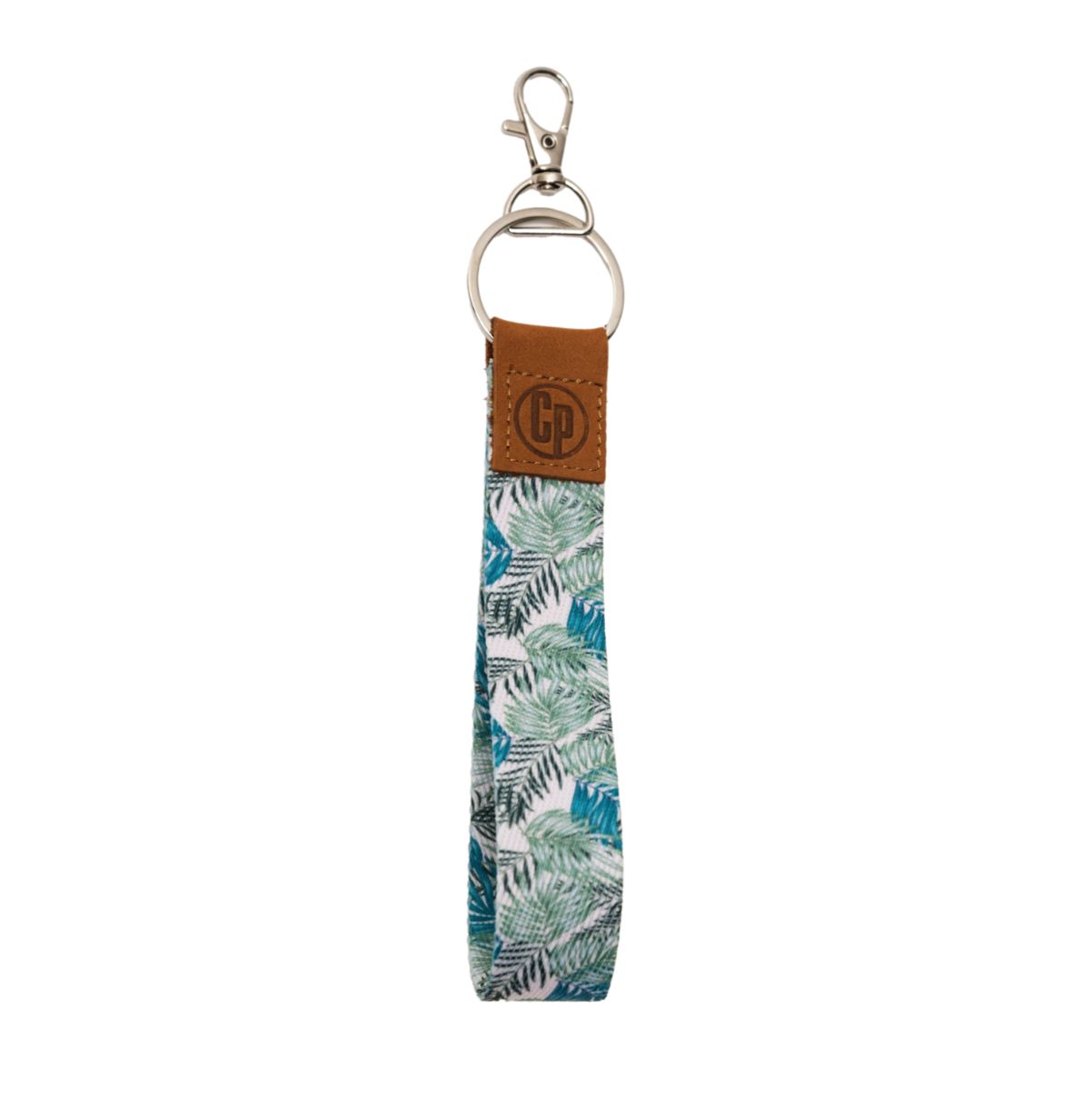 Key Tag - Palm Leaves - Teal