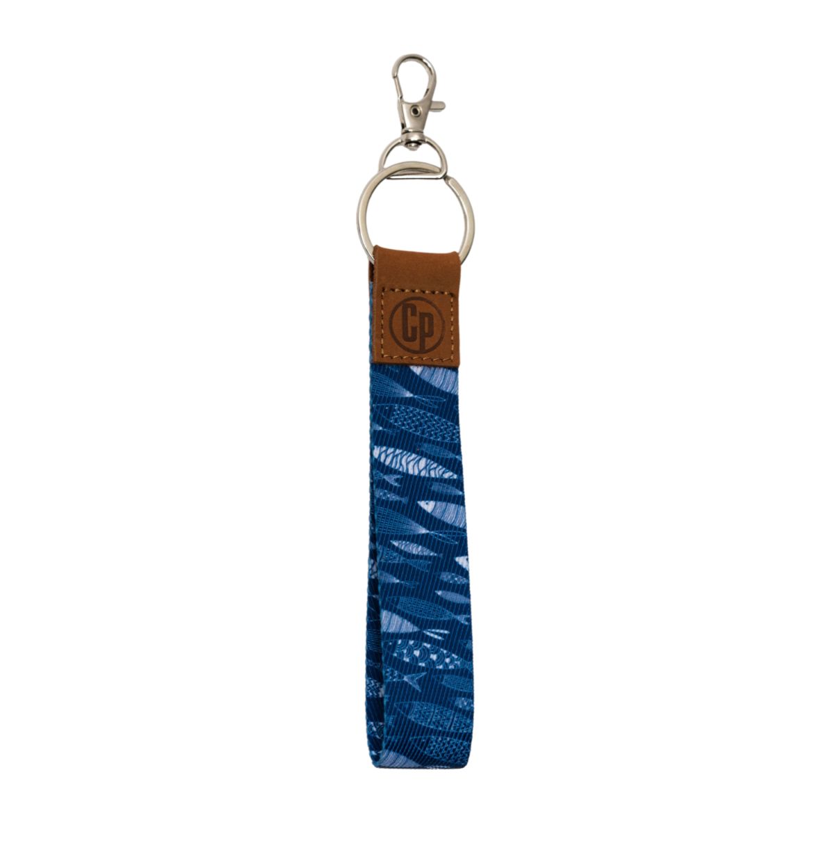Key Tag - Fish Pattern (Blue &amp; White)