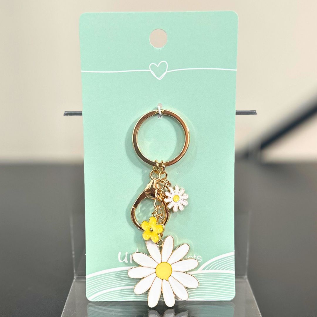 Daisy Flower Keyring