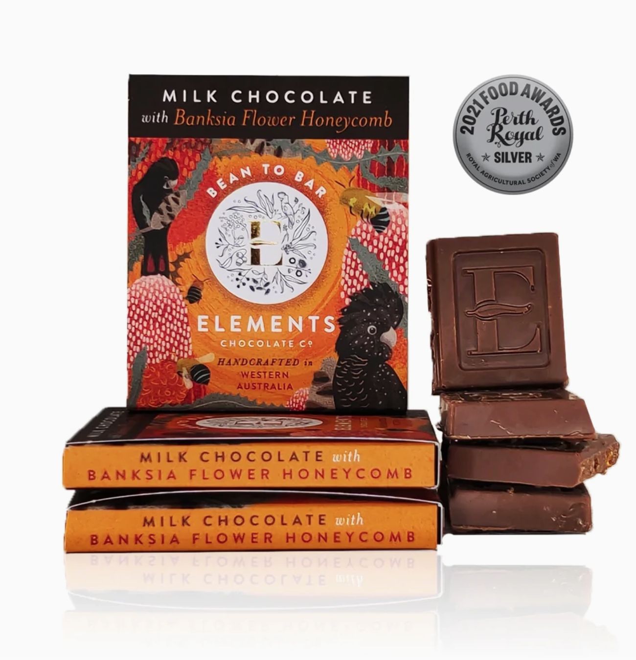 ELEMENTS - Ecuadorian Milk Chocolate with Banksia Flower Honeycomb, Size: 40g Bar